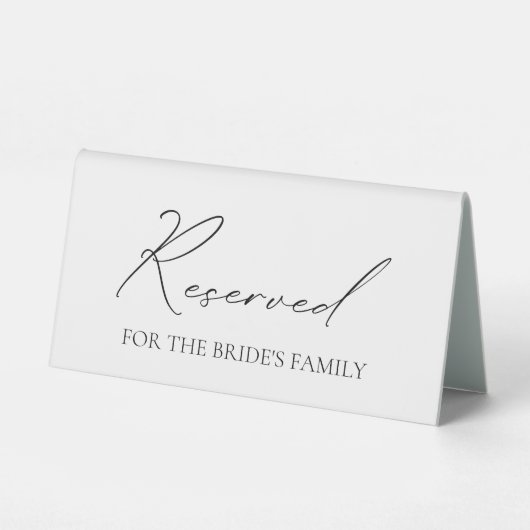 Plaque De Table Calligraphie noir et blanc Réservé Panneau Tableto (Verso)