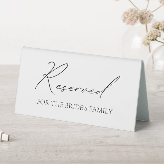 Plaque De Table Calligraphie noir et blanc Réservé Panneau Tableto (En SItu (Tableau))