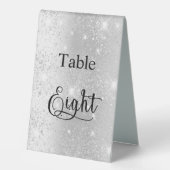Plaque De Table Calligraphie parties scintillant argent table huit (Recto)