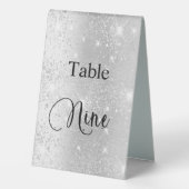 Plaque De Table Calligraphie parties scintillant argent table neuf (Verso)