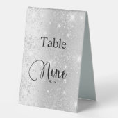 Plaque De Table Calligraphie parties scintillant argent table neuf (Recto)