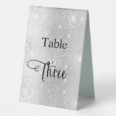 Plaque De Table Calligraphie parties scintillant argent table troi (Verso)