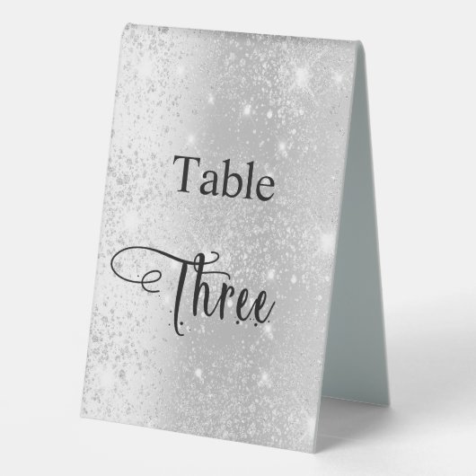 Plaque De Table Calligraphie parties scintillant argent table troi (Verso)