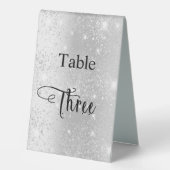Plaque De Table Calligraphie parties scintillant argent table troi (Recto)