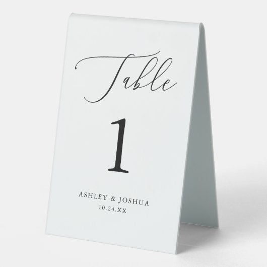 Plaque De Table Calligraphie rustique simple Mariage noir et blanc (Verso)