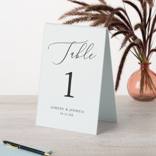 Plaque De Table Calligraphie rustique simple Mariage noir et blanc (En SItu (Tableau))