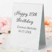 Plaque De Table calligraphie simple minimum heureux 15e anniversai (In SItu (Mariage))