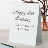 Plaque De Table calligraphie simple minimum heureux 15e anniversai (En SItu (Tableau))