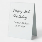 Plaque De Table calligraphie simple minimum heureux 2e anniversair (Verso)