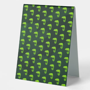 Plaque De Table Caméléon vert mignon