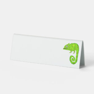 Plaque De Table Caméléon vert mignon