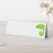 Plaque De Table Caméléon vert mignon (En SItu (Tableau))