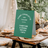 Plaque De Table Camp Crest Forest Green Camping Thème Bachelorette