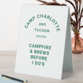 Plaque De Table Camping Thème Forêt Green Camp Crest Bachelorette (En SItu (Tableau))