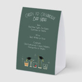 Plaque De Table Cap Cocktail Graduation Party Bar Menu (Verso)