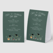 Plaque De Table Cap Cocktail Graduation Party Bar Menu (Recto/verso)