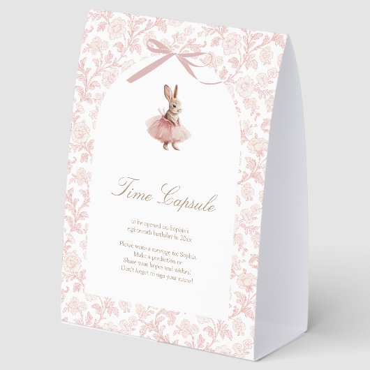 Plaque De Table Capsule Temporelle de Some Bunny Rose Ballet (Recto)