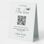 Plaque De Table Capture de script simple Code QR d'amour (Verso)