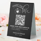 Plaque De Table Capturez L'Amour Qr Code Black Chic Mariage modern (In SItu (Mariage))