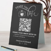 Plaque De Table Capturez L'Amour Qr Code Black Chic Mariage modern (En SItu (Tableau))
