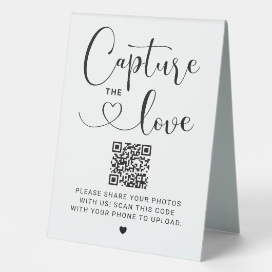 Plaque De Table Capturez le panneau Mariage de code de coeur Love (Recto)