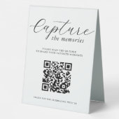 Plaque De Table Capturez les souvenirs Code QR de photo de mariage (Verso)