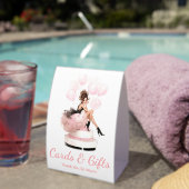 Plaque De Table  cards and gifts ,pink script birthday girl (InVersositu (sur table))