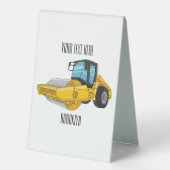 Plaque De Table Caricature à rouleaux de route (Recto)