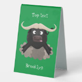 Plaque De Table Caricature amusante de buffle d'eau courante (Verso)