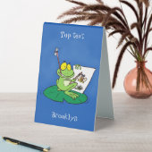 Plaque De Table Caricature amusante de grenouille verte (En SItu (Tableau))