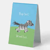 Plaque De Table Caricature amusante de zèbre (Verso)