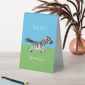 Plaque De Table Caricature amusante de zèbre (En SItu (Tableau))