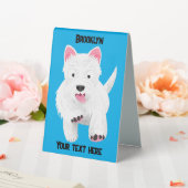 Plaque De Table Caricature blanche de terrier de l'ouest (In SItu (Mariage))