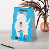 Plaque De Table Caricature blanche de terrier de l'ouest (En SItu (Tableau))