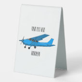Plaque De Table Caricature d'avion à voilure fixe (Verso)