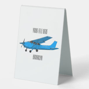 Plaque De Table Caricature d'avion à voilure fixe