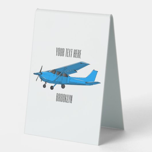 Plaque De Table Caricature d'avion à voilure fixe (Recto)