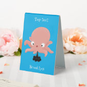 Plaque De Table Caricature de bébé pieuvre rose mignonne humour (In SItu (Mariage))