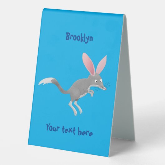 Plaque De Table Caricature de bilby australien très heureuse (Verso)