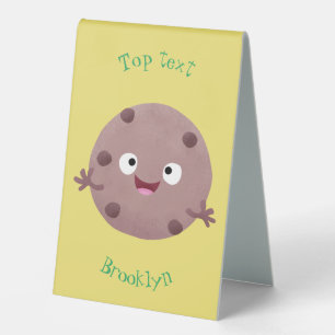 Plaque De Table Caricature de biscuit à puce en chocolat