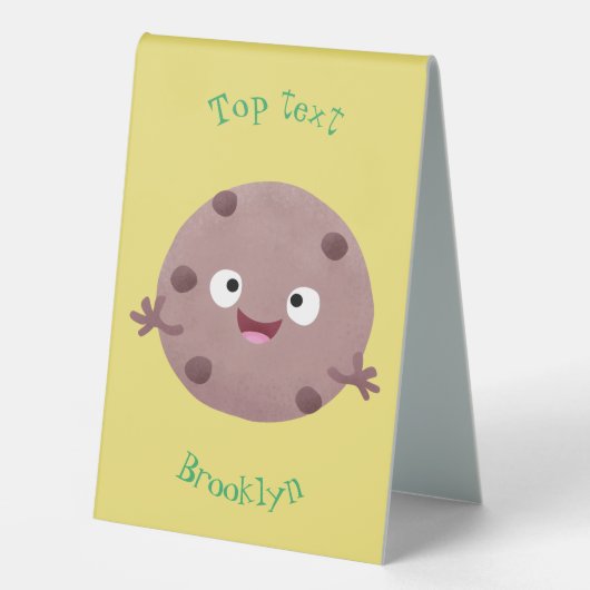 Plaque De Table Caricature de biscuit à puce en chocolat (Recto)