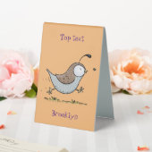 Plaque De Table Caricature de caille californienne joli (In SItu (Mariage))