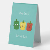 Plaque De Table Caricature de chant trio capsicum poivre clair (Verso)