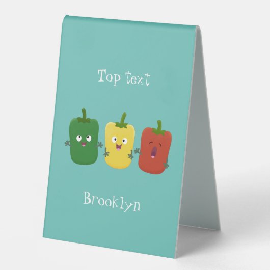 Plaque De Table Caricature de chant trio capsicum poivre clair (Recto)