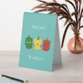 Plaque De Table Caricature de chant trio capsicum poivre clair (En SItu (Tableau))