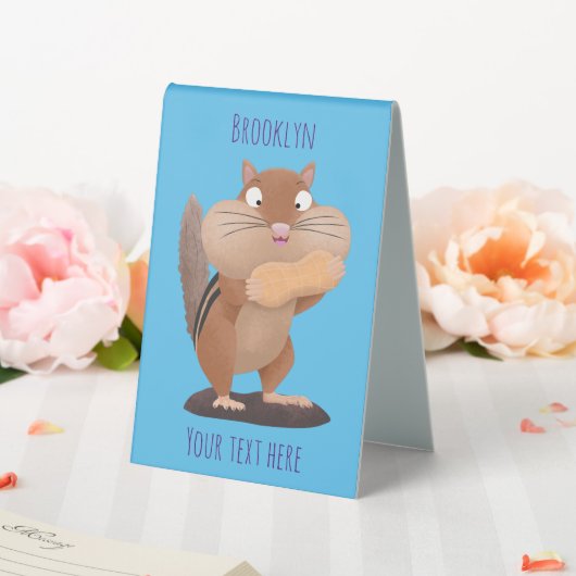 Plaque De Table Caricature de chipmunk à grosses joues mignonnes (In SItu (Mariage))