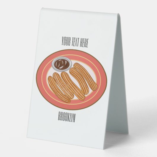Plaque De Table Caricature de Churro (Verso)