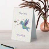 Plaque De Table Caricature de colibri d'abeille mignonne (En SItu (Tableau))