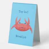 Plaque De Table Caricature de crabe rouge cuite (Verso)