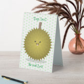 Plaque De Table Caricature de durian joyeux (En SItu (Tableau))